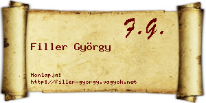Filler György névjegykártya